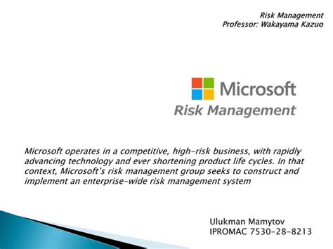 microsoft prime primary risk management microsoft security