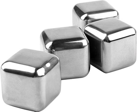 Metaltex reusable stainless steel ice cubes 4-piece - Berger Camping