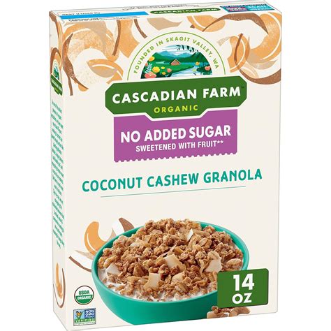 Amazon.com: Cascadian Farm Organic Granola with No Added Sugar, Coconut ...