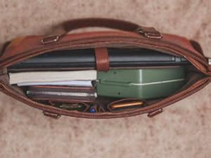 ZOUK Black Printed Handmade Vegan Leather Women's Office Bag for 15.6 ...