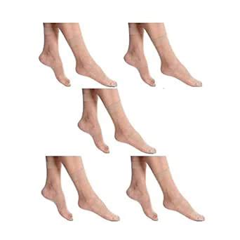 Women's Ultra-Thin Transparent Nylon Summer Ankle Length Skin Socks ...