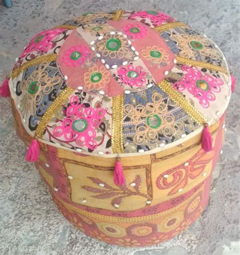 LAMANSH® Rajasthani cushion Mudda Stool Chair for Event Decoration / P ...