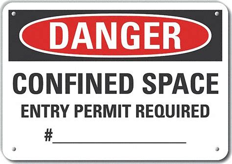 Aluminum, Mounting Holes Sign Mounting, Aluminum Confined Space Danger ...