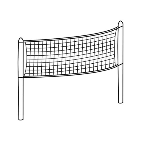 Volleyballnetz im Doodle-Stil | Premium Vektor
