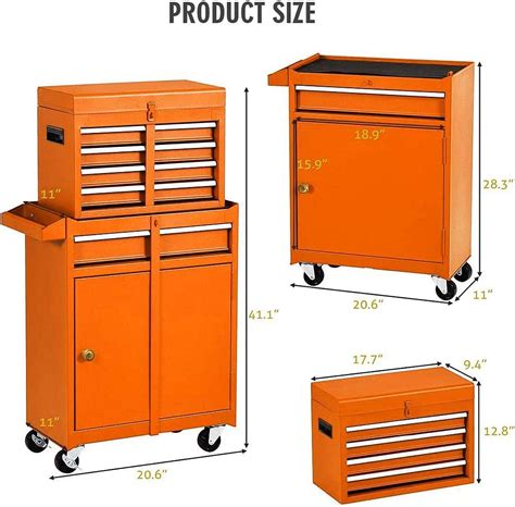 Buy DUSACOM 5-Drawer High Capacity Rolling Tool Chest, Removable ...