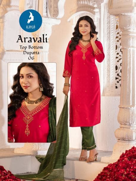 Kaya Aravali Rayon Kurti Bottom With Dupatta Collection: Textilecatalog