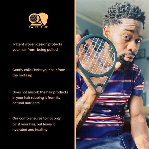 Twist It Up Comb (Bond Black) - Hair Styling Tool for Defined Twists ...