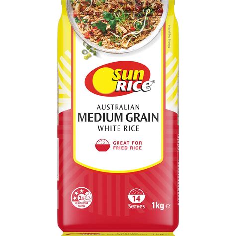 Sunrice White Rice Calrose Medium Grain 1kg | Woolworths