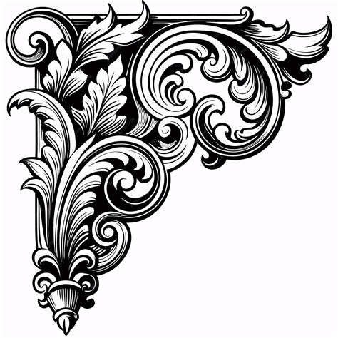 Elegant Vintage Corner Ornament | Premium AI-generated vector
