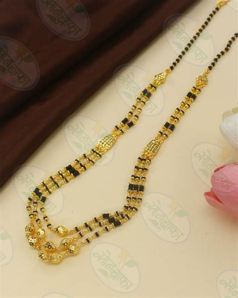 APPEALING THREE LAYERS GOLD PLATED MANGALSUTRA – Sonchafa