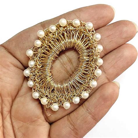 Ovel shape handmade zari and beads weaving rings – Adikala - Craft Store