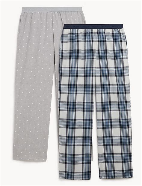 Buy 2pk Cotton Pyjama bottoms at Marks & Spencer