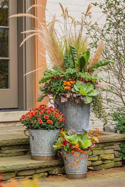 Fall Containers that Pop This trio of containers offers a mix of fall ...