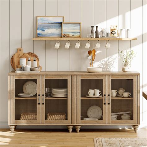Amazon.com - WAMAPT Sideboard Buffet Cabinets with 4-Glass Door ...