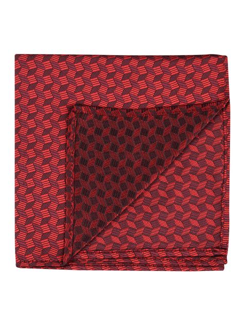 Kavove The Abstractzoid Red Pocket Square For Men