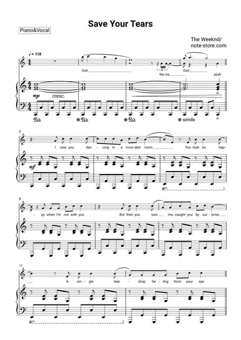 The Weeknd - Save Your Tears notas para el fortepiano descargar para ...