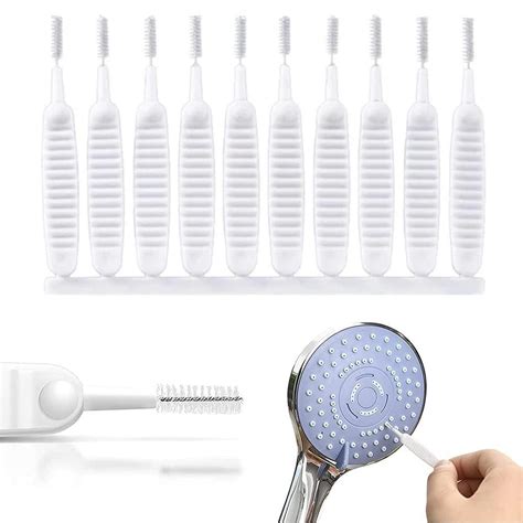 STOCKZONE 10 PCS Shower Nozzle Cleaning Brush,Shower Cleaner Pin Brush ...