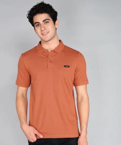 Calvin Klein Jeans Solid Men Polo Neck Orange T-Shirt - Buy Calvin ...
