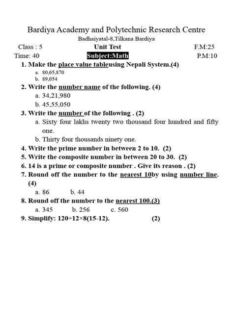 Class 5 Test Questions 的图像结果