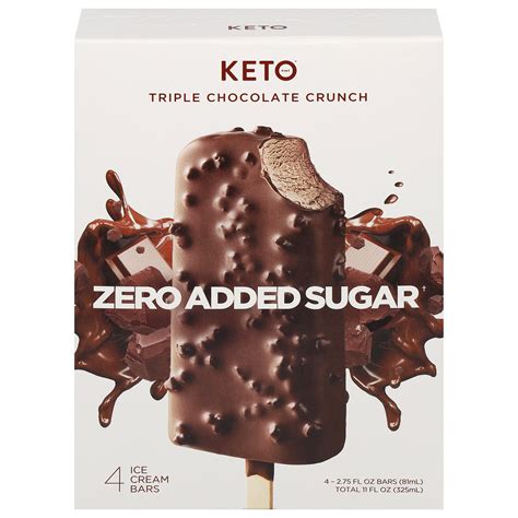 Keto Pint Triple Chocolate Crunch Ice Cream Bars, No Added Sugar, 2.75 ...