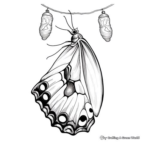 Butterfly Cocoon Drawing Coloring Pages Clipartmag Sketch Coloring Page