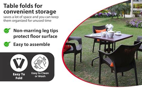 Supreme Furniture Olive Foldable Square Plastic Table, Suitable for ...