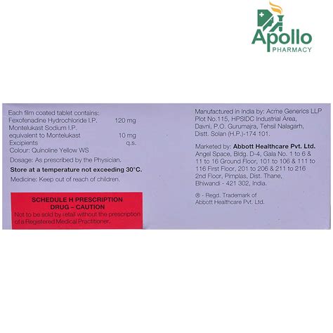 Monti FX Tablet 10's Price, Uses, Side Effects, Composition - Apollo ...