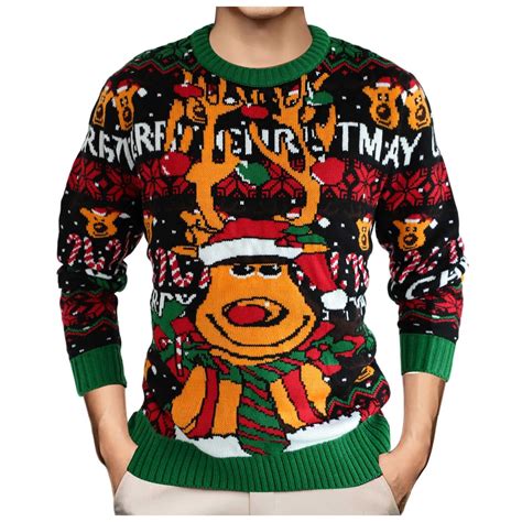 JIKNTTR Men's Christmas Sweaters Funny Christmas Sweaters For Men ...