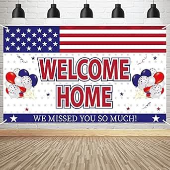 Welcome Home Banner Decorations We Missed You So Much Sign - Deployment ...
