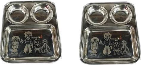 LEROYAL KIDS PLATE PARTITION 3 IN 1CHOTA BHEEM CARTOON Sectioned Plate ...