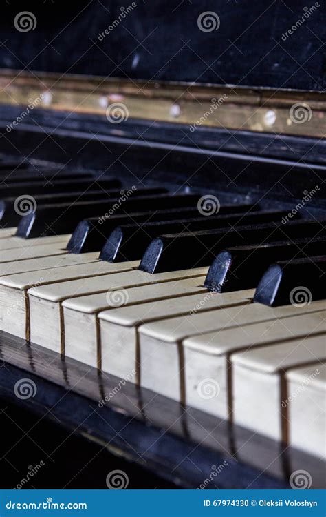 Old black piano keys stock photo. Image of foreground - 67974330