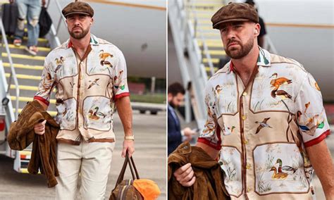 Birthday boy Travis Kelce rocks quirky outfit as he lands in ...