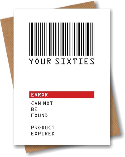 Super Hunkydorey Funny 70th Birthday Card - Sixties Missing, Barcode ...