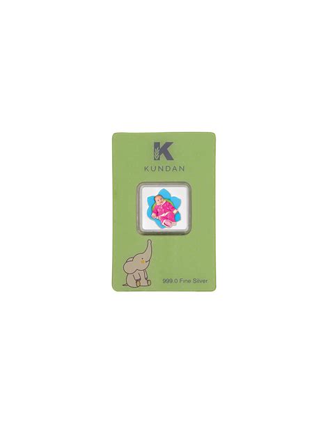 Kundan Baby Color Silver Coin Of 10 Gram in 999 Purity / Fineness