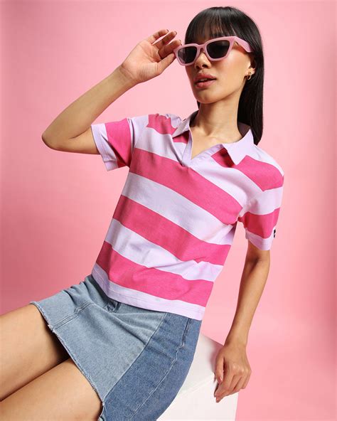 Striped Polo Shirts Ladies