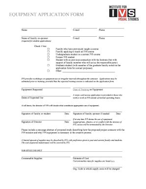Fillable Online jmu Equipment Use Form - jmu Fax Email Print - pdfFiller