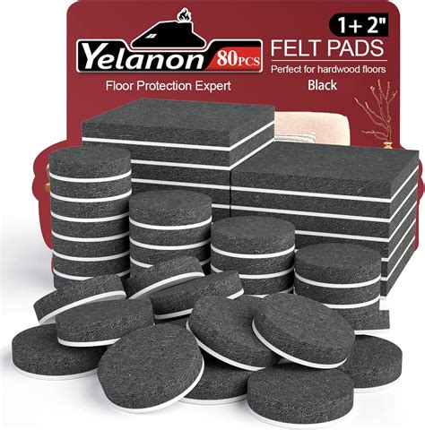 Yelanon Felt Furniture Pads - 80 Pcs Furniture Pads for Hardwoods ...