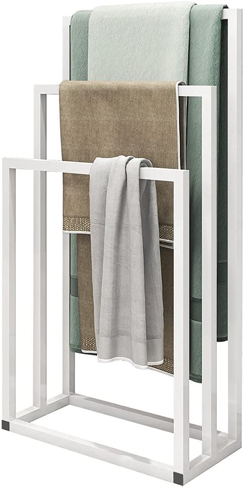 Indian Decor 21580 Tall Freestanding Towel Stand White Floor Standing ...