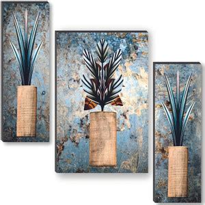 saf Flower pot modern art UV textured self adeshive Pack of 3 Price in ...