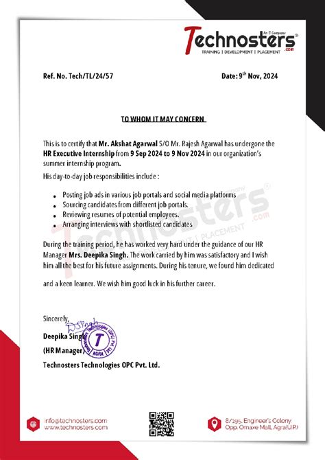 Akshat HR Completion - file - Sincerely, (HR Manager) Deepika Singh Ref ...