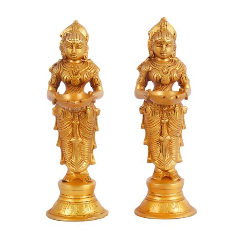 Buy Brass Deep lakshmi/ Brass Deep Lady/ Brass Pavaai vilakku 9 ...