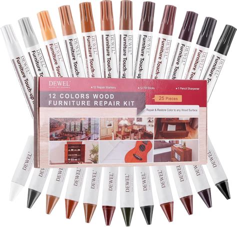 Amazon.com: DEWEL Wood Furniture Markers & Filler Sticks Repair Kit ...