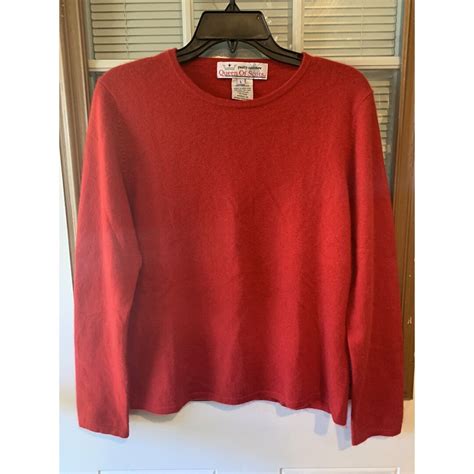 Queen of Scotts Large 100% Cashmere Red Sweater - Etsy