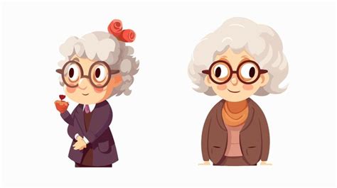 Happy elderly woman cartoon character | Premium AI-generated vector