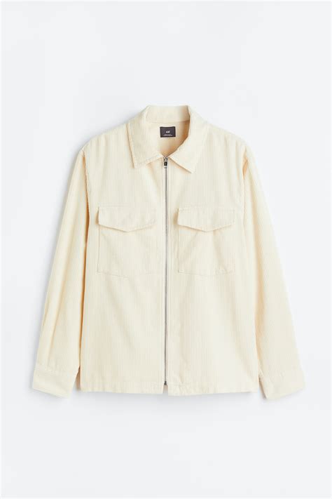 Corduroy overshirt - Cream - Men | H&M IN