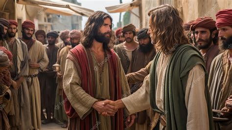 Premium Photo | Jesus with the Rich Young Ruler