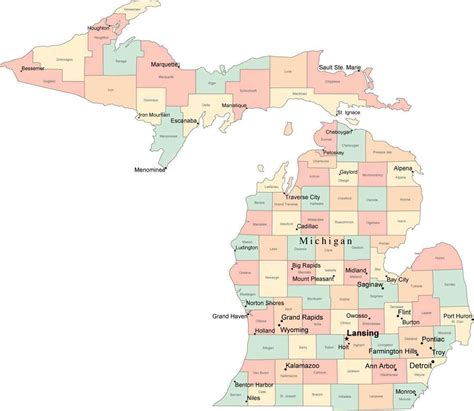 World Maps Library - Complete Resources: Michigan County Maps With Cities