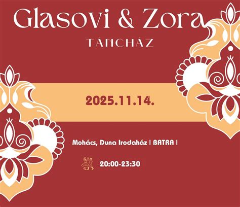 Glasovi&Zora táncház, Duna Irodaház, Pecs, 14 November 2025 | AllEvents