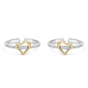 Zarkan 925 Sterling Silver The Green Bee Toe Rings, Adjustable | Chandi ...