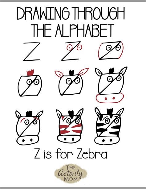 Drawing Through the Alphabet Letter Z - The Activity Mom